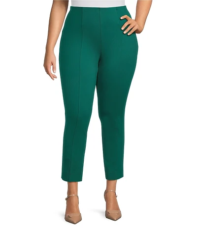 Slim Factor by Investments Plus Size Ponte Knit No-Waist Ankle Pants