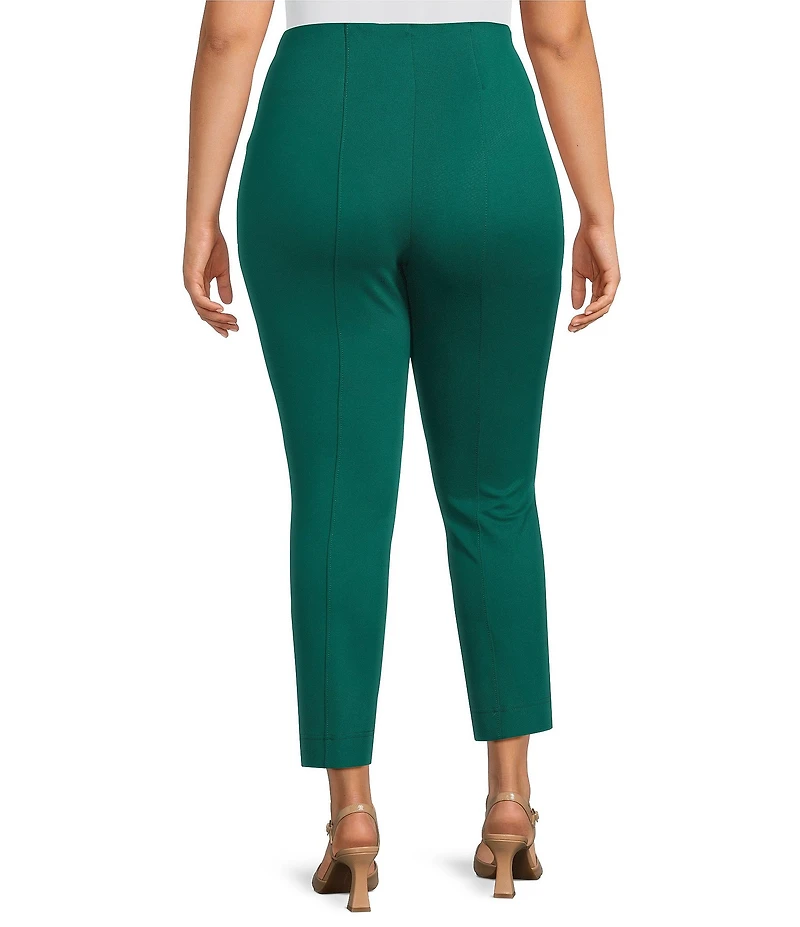 Slim Factor by Investments Plus Size Ponte Knit No-Waist Ankle Pants