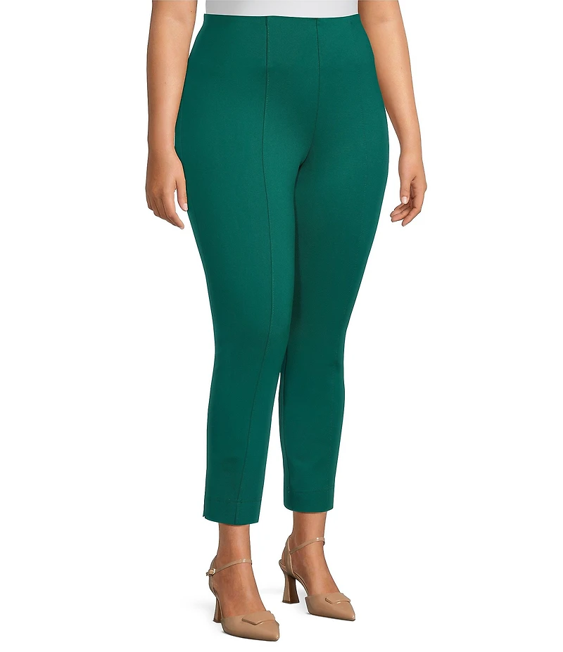 Slim Factor by Investments Plus Size Ponte Knit No-Waist Ankle Pants