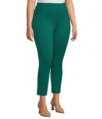 Slim Factor by Investments Plus Size Ponte Knit No-Waist Ankle Pants