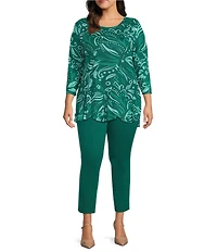 Slim Factor by Investments Plus Size Ponte Knit No-Waist Ankle Pants