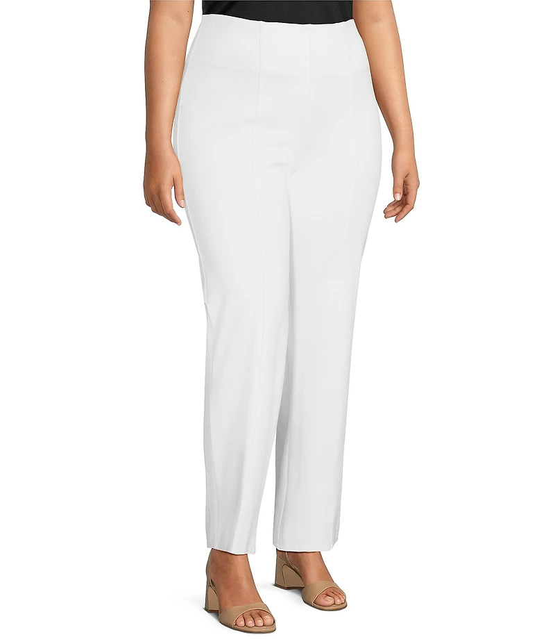 Slim Factor by Investments Plus Size Stretch Ponte Knit No Waist Slim Straight Pants