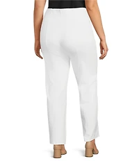 Slim Factor by Investments Plus Size Stretch Ponte Knit No Waist Slim Straight Pants