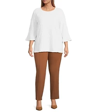 Slim Factor by Investments Plus Size Ponte Knit No Waist Slim Straight Pants