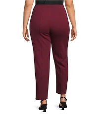 Slim Factor by Investments Plus Size Ponte Knit No Waist Slim Straight Pants