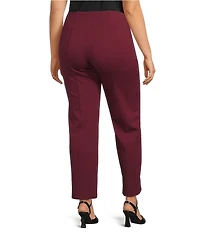 Slim Factor by Investments Plus Size Ponte Knit No Waist Slim Straight Pants