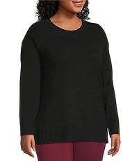 Slim Factor by Investments Plus Size Madison Crew Neck Long Sleeve Sweater