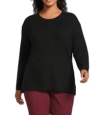 Slim Factor by Investments Plus Size Madison Crew Neck Long Sleeve Sweater