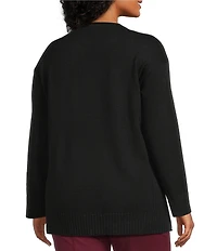 Slim Factor by Investments Plus Size Madison Crew Neck Long Sleeve Sweater