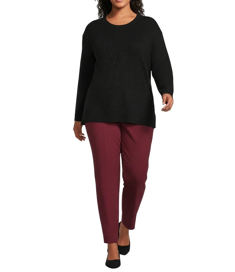 Slim Factor by Investments Plus Size Madison Crew Neck Long Sleeve Sweater