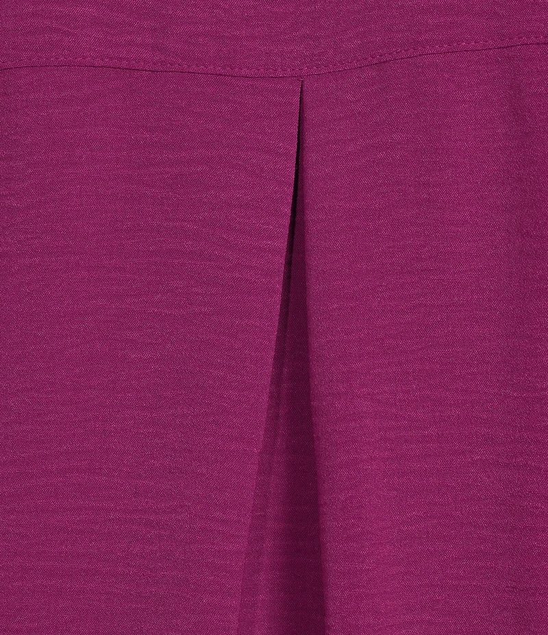 Slim Factor by Investments Plus Size Nicole Point Collar Y-Neck 3/4 Tie Sleeve Button Front Top