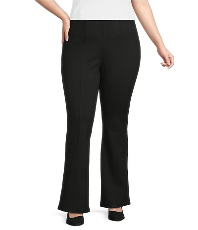 Slim Factor by Investments Plus Size Ponte Knit No Waist Flare Leg Pants