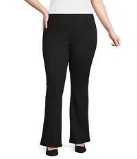 Slim Factor by Investments Plus Size Ponte Knit No Waist Flare Leg Pants