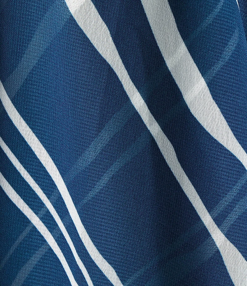 Slim Factor by Investments Plus Size Stripe Chiffon 3/4 Sleeve Crew Neck Double Layer Top