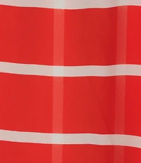 Slim Factor by Investments Plus Size Striped 3/4 Sleeve Crew Neck Double Layer Chiffon Top