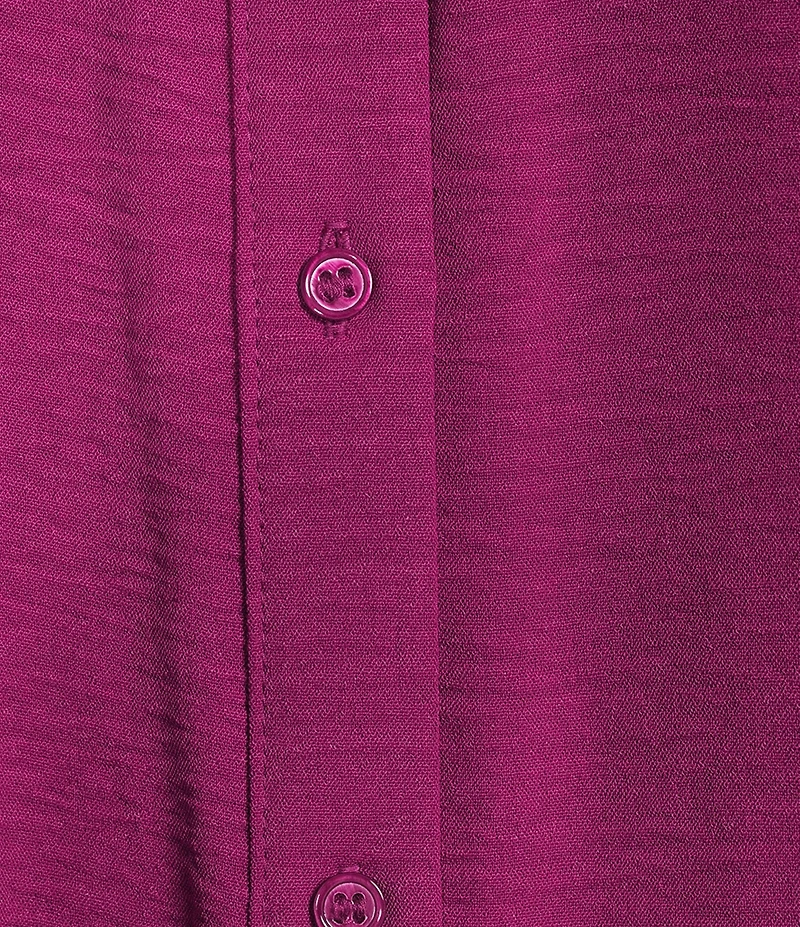 Slim Factor by Investments Nicole Point Collar Y-Neck 3/4 Tie Sleeve Button Front Top