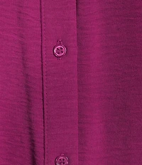 Slim Factor by Investments Nicole Point Collar Y-Neck 3/4 Tie Sleeve Button Front Top