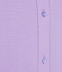 Slim Factor by Investments Nicole Point Collar Y-Neck 3/4 Tie Sleeve Button Front Top