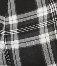 Slim Factor by Investments Ponte Knit Black White Plaid Print No Waist Leggings