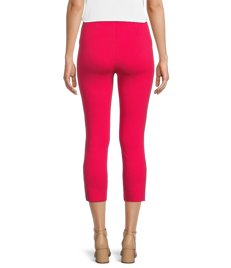 Slim Factor by Investments Ponte Knit No Waist Scallop Hem Capri Pull-On Pants