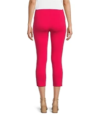 Slim Factor by Investments Ponte Knit No Waist Scallop Hem Capri Pull-On Pants