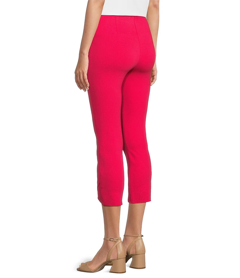 Slim Factor by Investments Ponte Knit No Waist Scallop Hem Capri Pull-On Pants