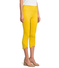 Slim Factor by Investments Ponte Knit No Waist Scallop Hem Capri Pull-On Pants