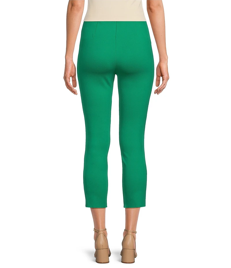 Slim Factor by Investments Ponte Knit No Waist Scallop Hem Capri Pull-On Pants