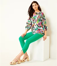 Slim Factor by Investments Ponte Knit No Waist Scallop Hem Capri Pull-On Pants
