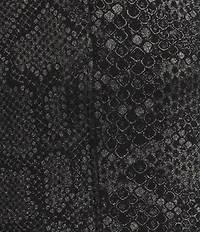 Slim Factor by Investments Ponte Knit No Waist Slim Straight Python Foil Coated Pants