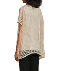 Slim Factor by Investments Short Sleeve Crochet Kate Top
