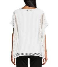 Slim Factor by Investments Short Sleeve Crochet Kate Top