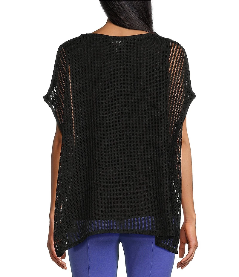 Slim Factor by Investments Short Sleeve Crochet Kate Top