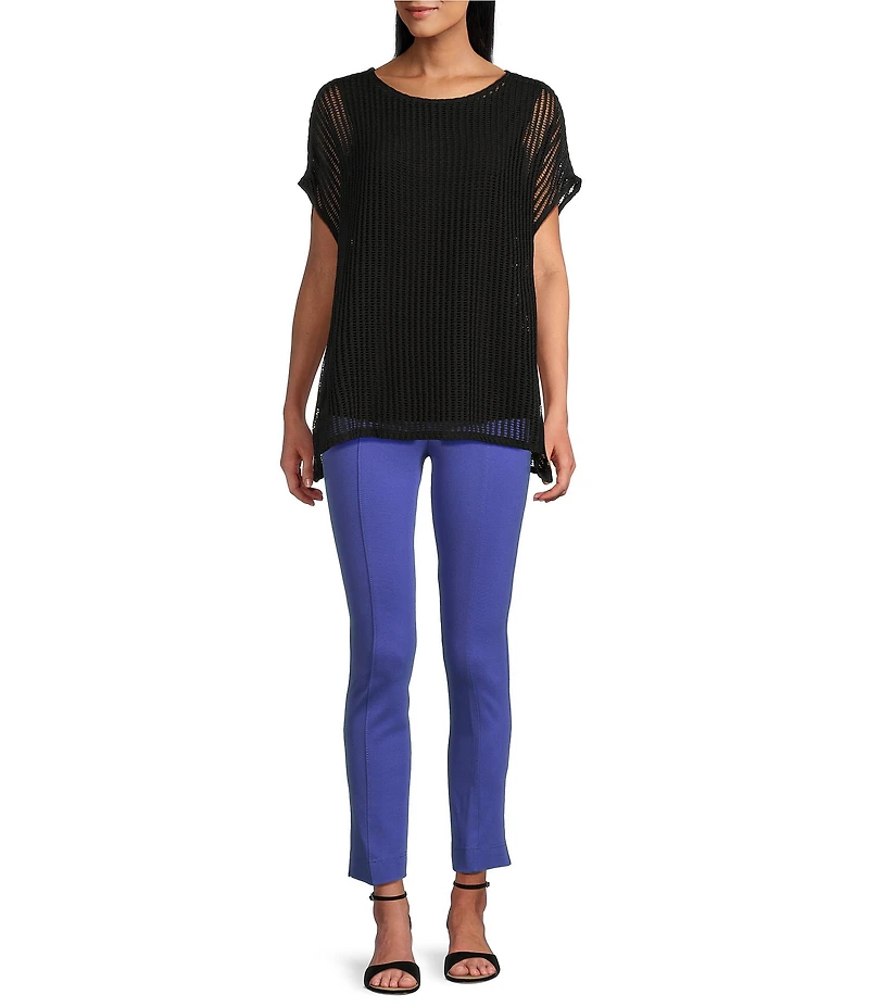 Slim Factor by Investments Short Sleeve Crochet Kate Top