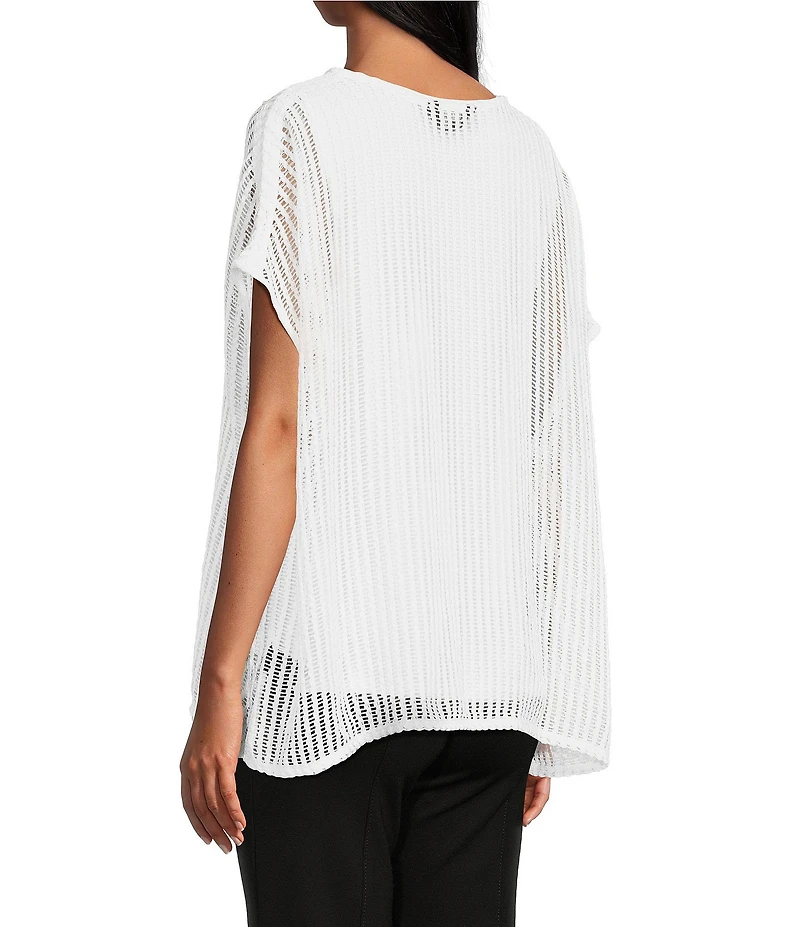 Slim Factor by Investments Short Sleeve Crochet Kate Top