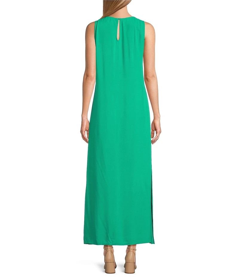 Slim Factor by Investments Sleeveless Crew Neck Maxi Dress