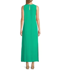 Slim Factor by Investments Sleeveless Crew Neck Maxi Dress