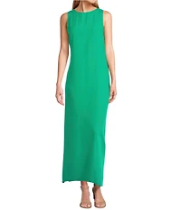 Slim Factor by Investments Sleeveless Crew Neck Maxi Dress