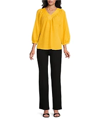 Slim Factor By Investments Sloane V-Neck 3/4 Sleeve Top