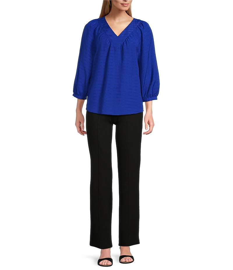 Slim Factor By Investments Sloane V-Neck 3/4 Sleeve Top