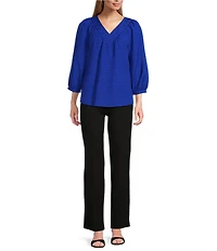 Slim Factor By Investments Sloane V-Neck 3/4 Sleeve Top