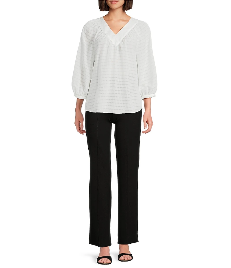 Slim Factor By Investments Sloane V-Neck 3/4 Sleeve Top
