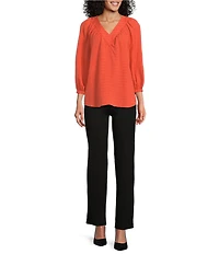 Slim Factor By Investments Sloane V-Neck 3/4 Sleeve Top