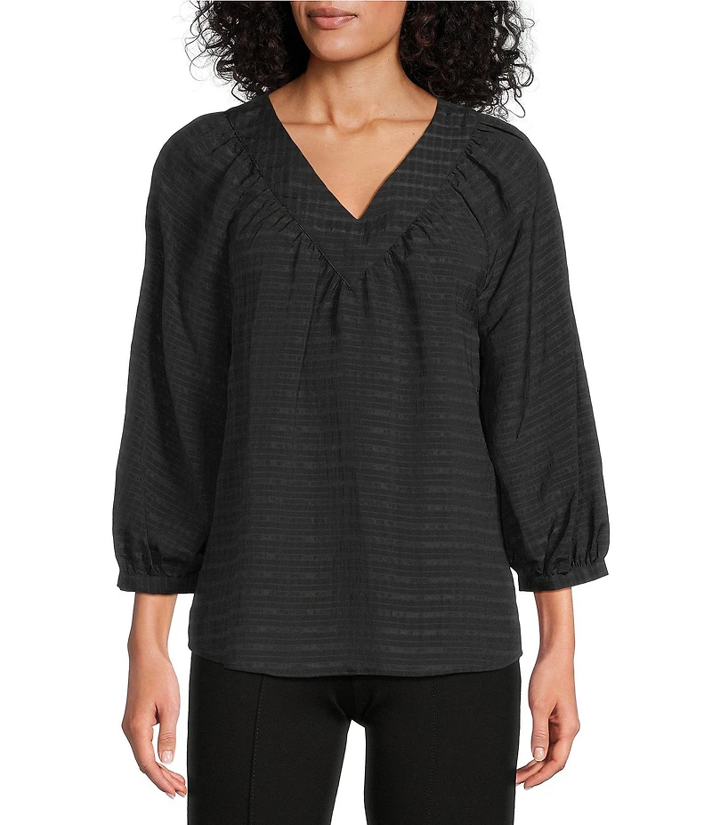 Slim Factor By Investments Sloane V-Neck 3/4 Sleeve Top