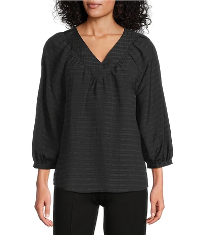 Slim Factor By Investments Sloane V-Neck 3/4 Sleeve Top