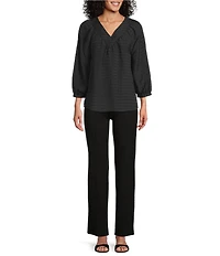 Slim Factor By Investments Sloane V-Neck 3/4 Sleeve Top