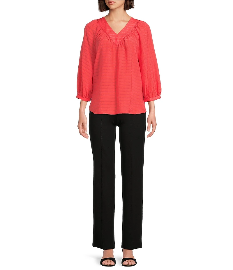 Slim Factor By Investments Sloane V-Neck 3/4 Sleeve Top