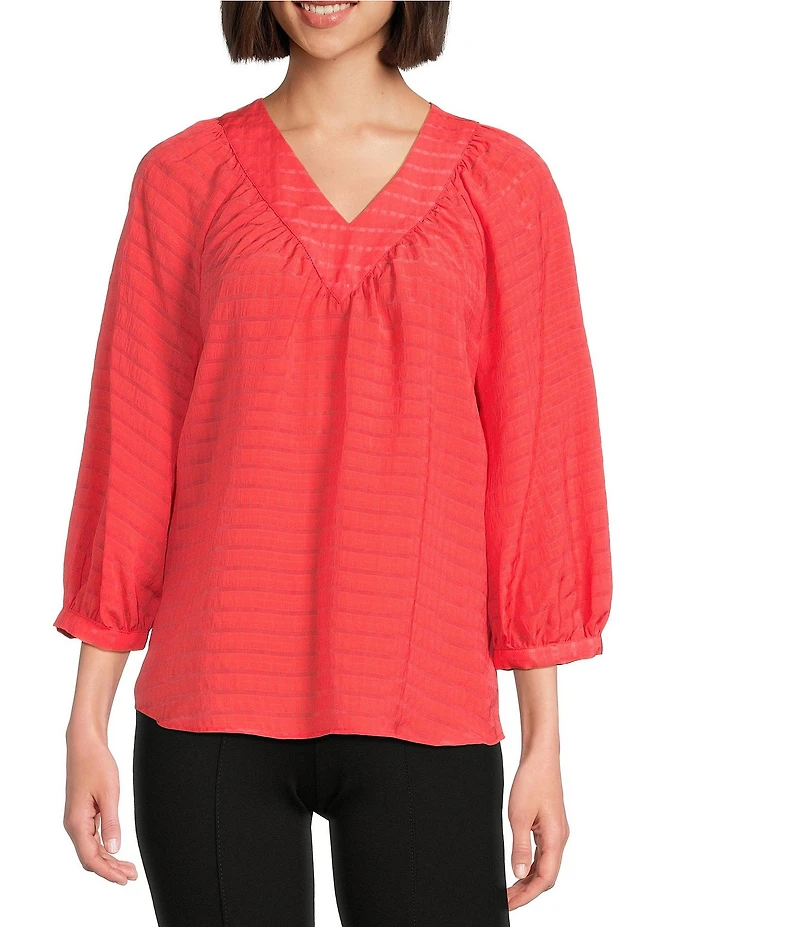 Slim Factor By Investments Sloane V-Neck 3/4 Sleeve Top