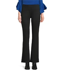 Slim Factor by Investments Stretch Ponte Knit No Waist Flare Leg Pants