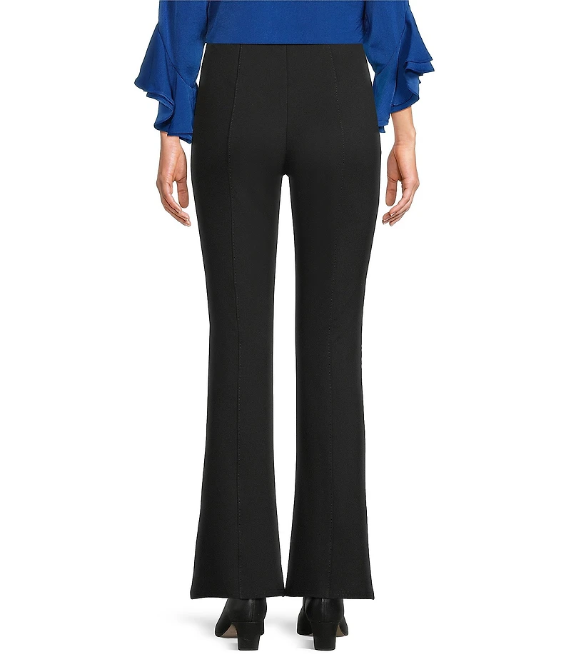 Slim Factor by Investments Stretch Ponte Knit No Waist Flare Leg Pants